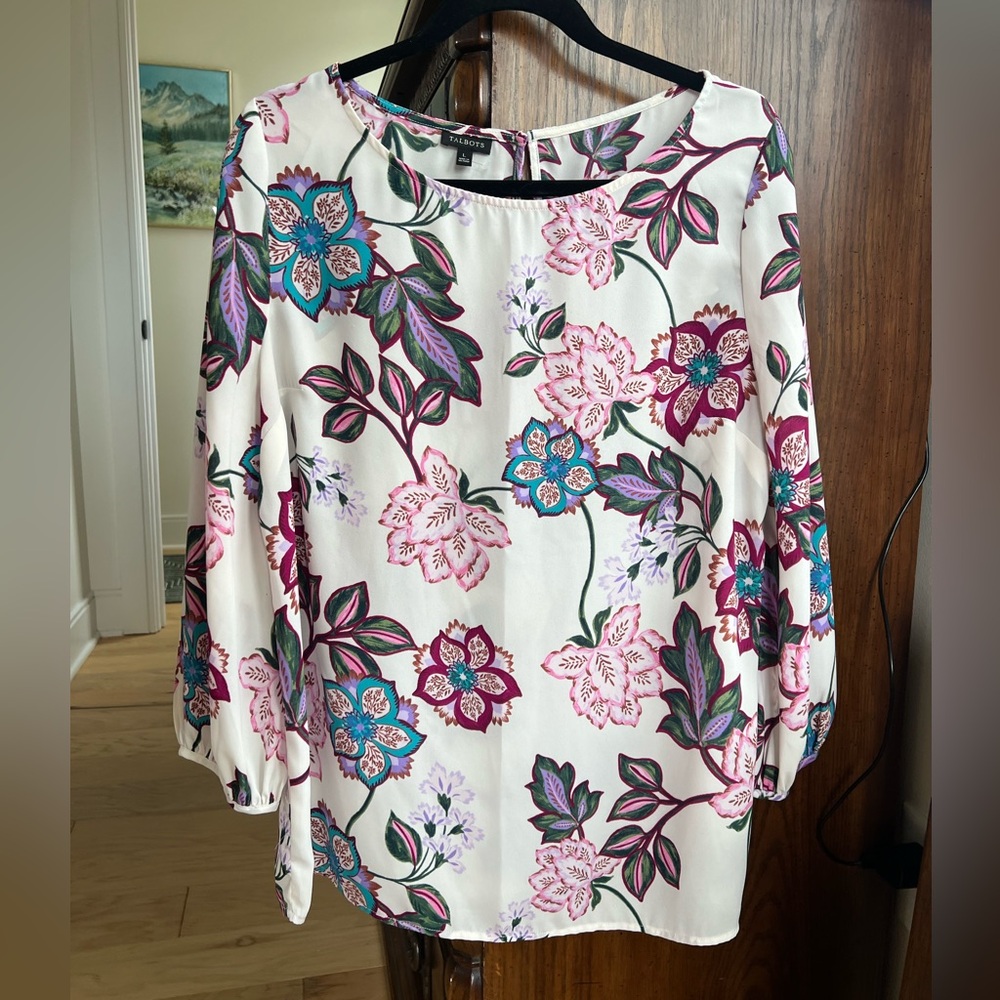 Talbots Multicolor Floral Blouse
